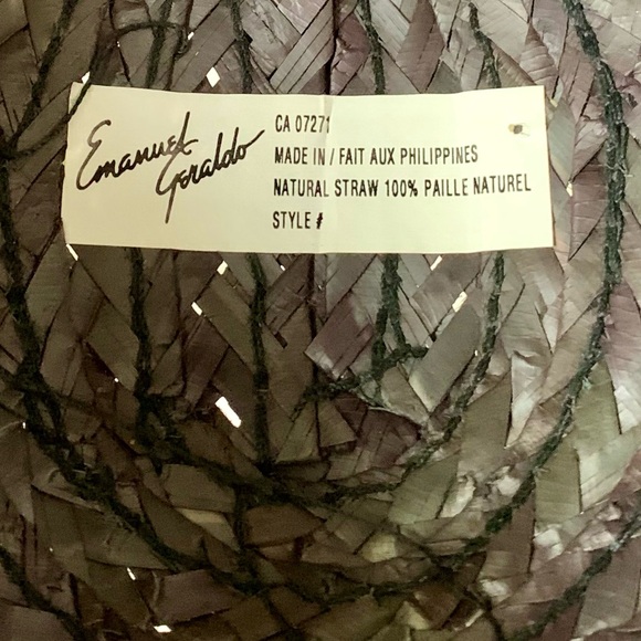 Emmanuel Geraldo Light Black Straw Wide Brim Colourful Hat Polka Dot Embellished - Picture 5 of 17